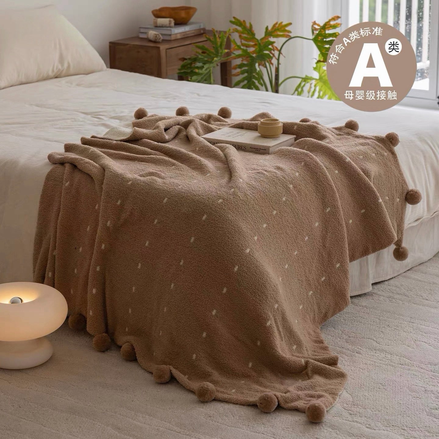 Dotted Half Edge Fleece Blanket A Maternity-grade Christmas Blanket Red Autumn Winter Thickened Double-sided Nap Blanket