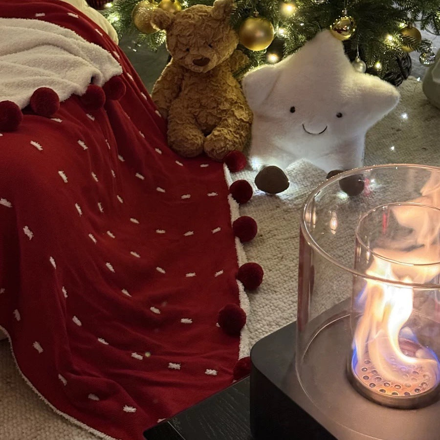 Dotted Half Edge Fleece Blanket A Maternity-grade Christmas Blanket Red Autumn Winter Thickened Double-sided Nap Blanket