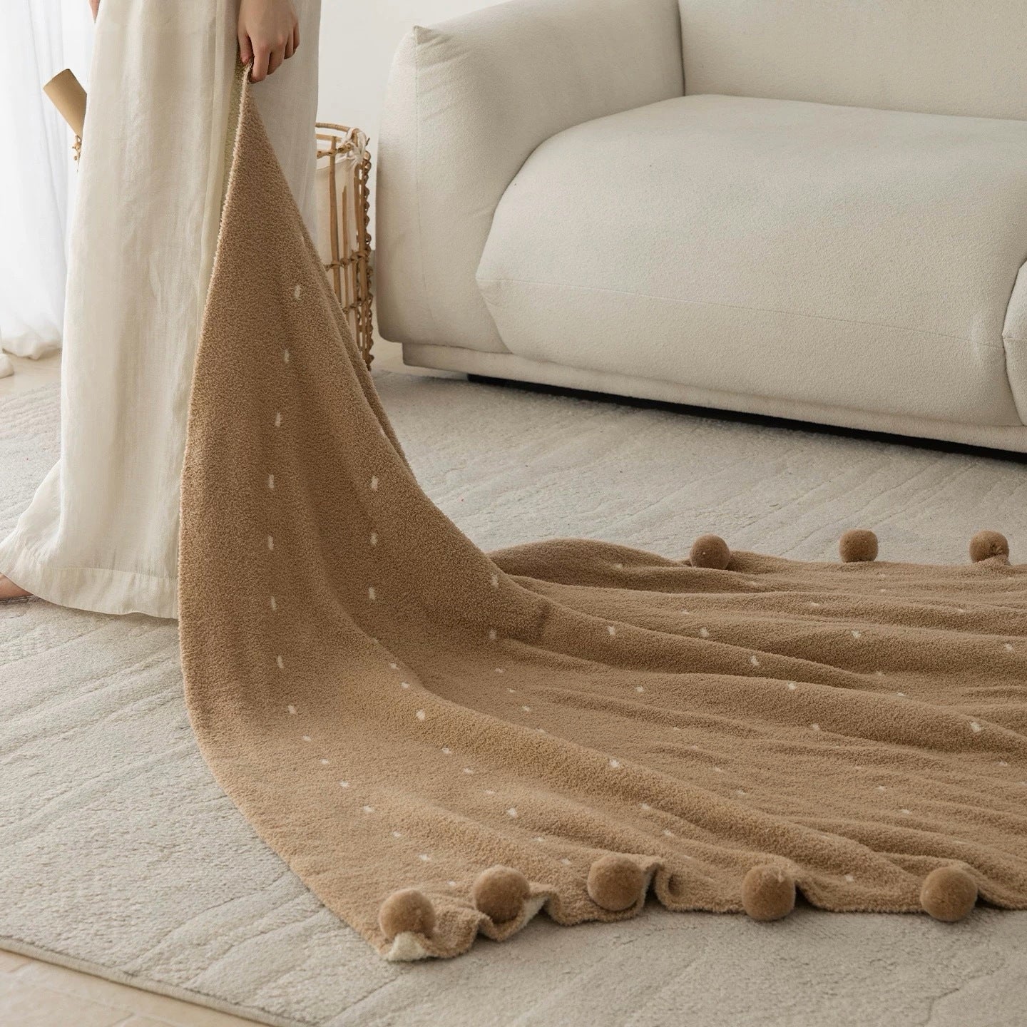 Dotted Half Edge Fleece Blanket A Maternity-grade Christmas Blanket Red Autumn Winter Thickened Double-sided Nap Blanket