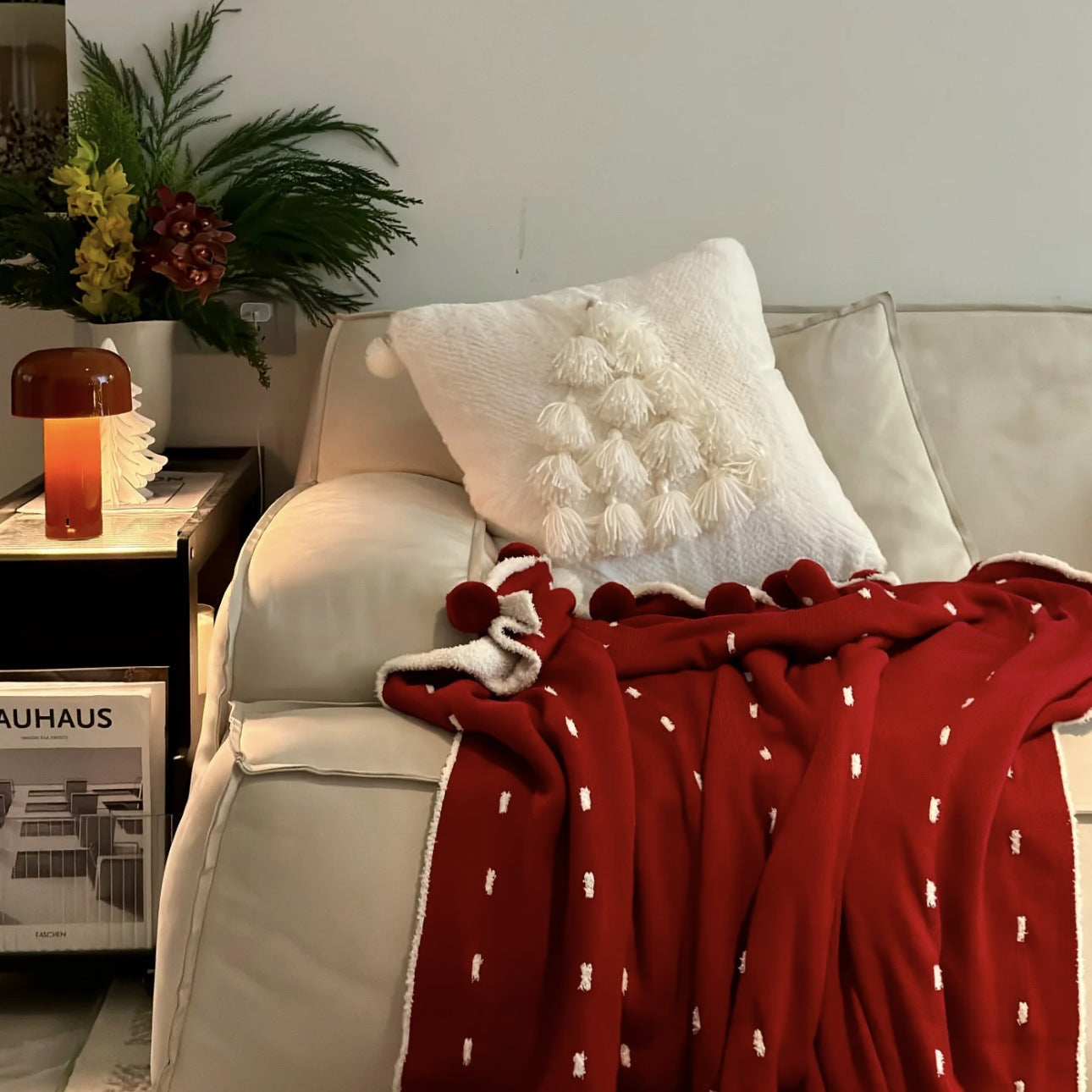 Dotted Half Edge Fleece Blanket A Maternity-grade Christmas Blanket Red Autumn Winter Thickened Double-sided Nap Blanket