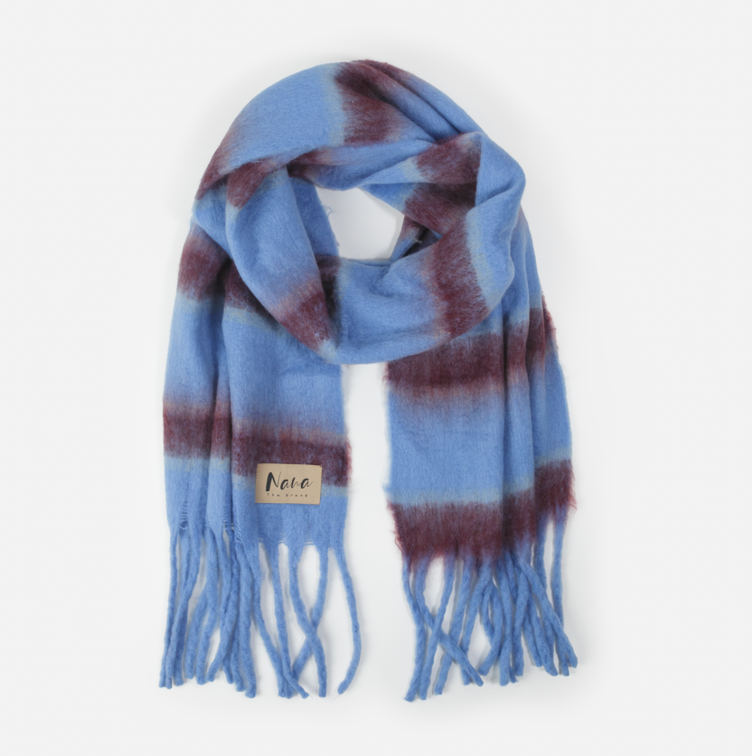 GENEVE - FOULARD, LIGNES BLEUES ET ROUGES