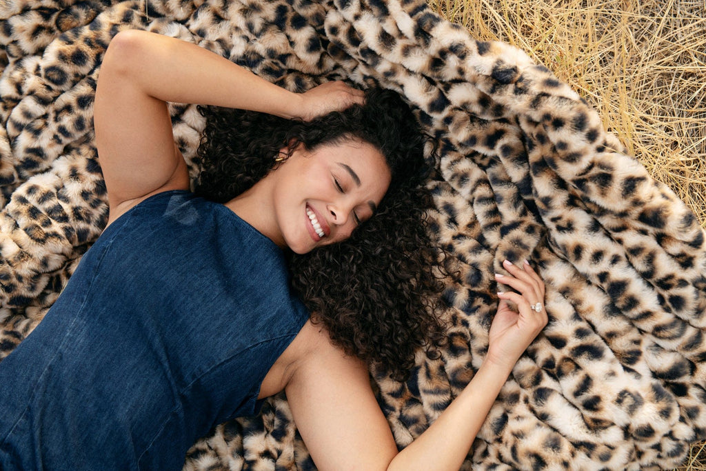 Hugs Golden Leopard Blanket