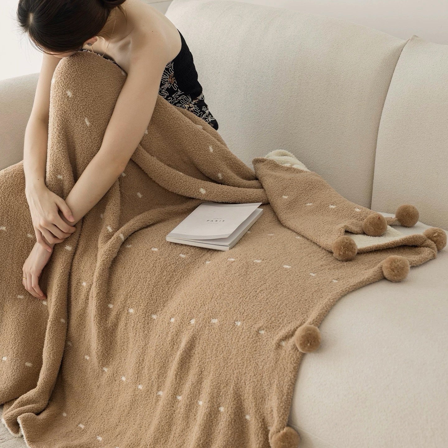 Dotted Half Edge Fleece Blanket A Maternity-grade Christmas Blanket Red Autumn Winter Thickened Double-sided Nap Blanket